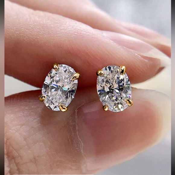 3 for $30 silver  plated cubic zirconia stud earrings - Picture 1 of 7